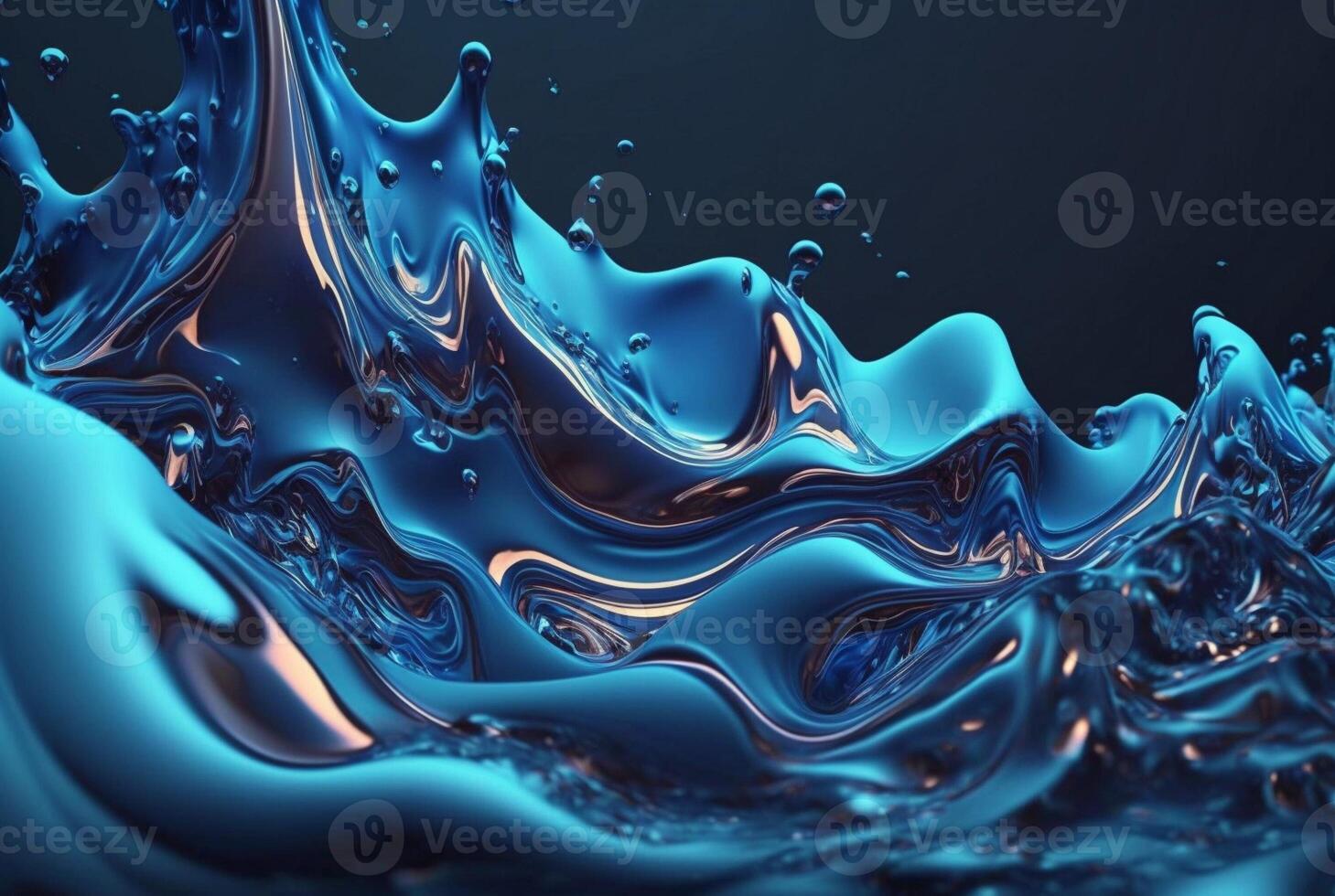fluid blue paint,wavy blue fluid background, abstract art. photo