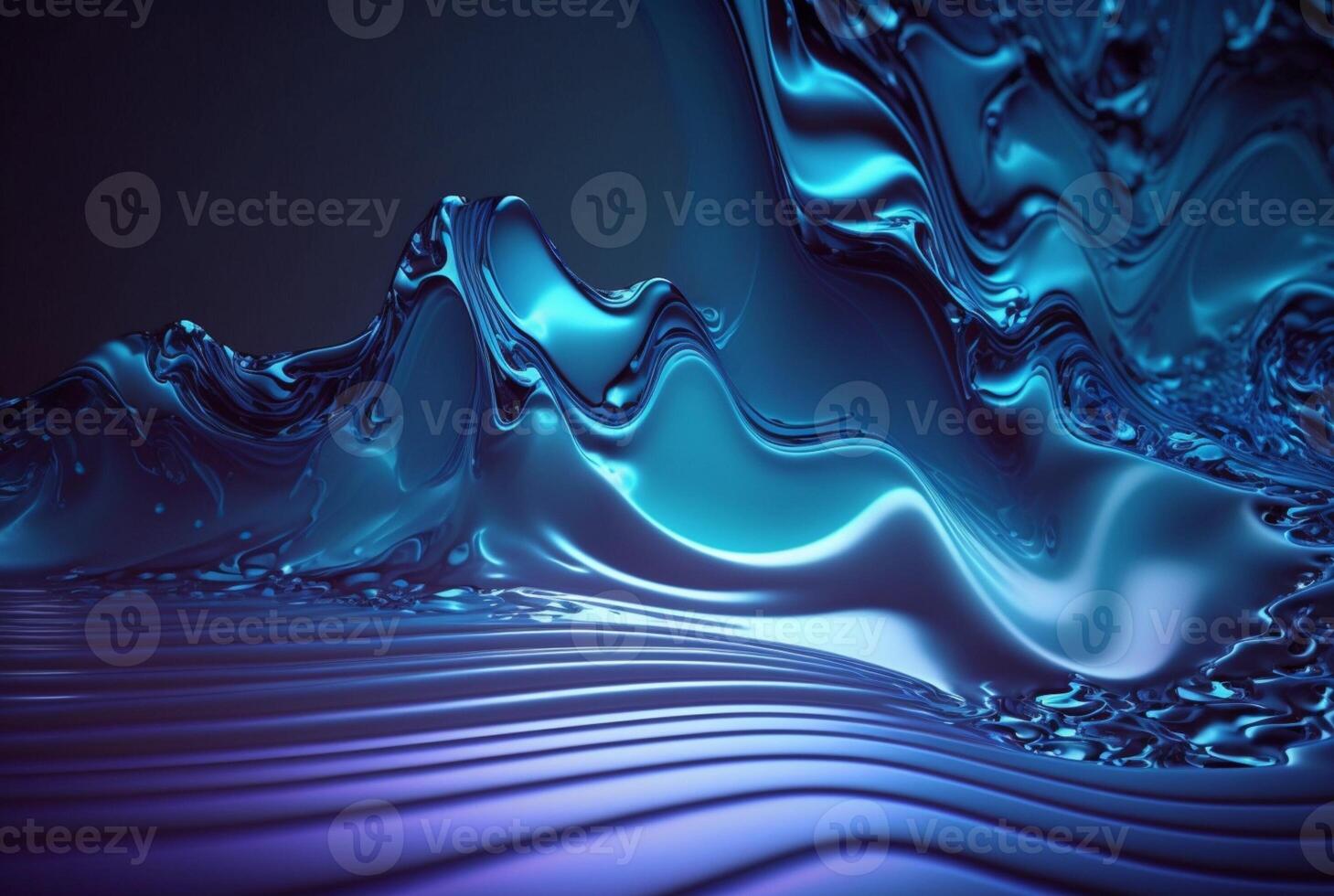fluid blue paint,wavy blue fluid background, abstract art. photo