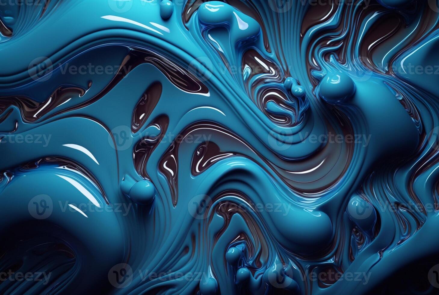 fluid blue paint,wavy blue fluid background, abstract art. photo