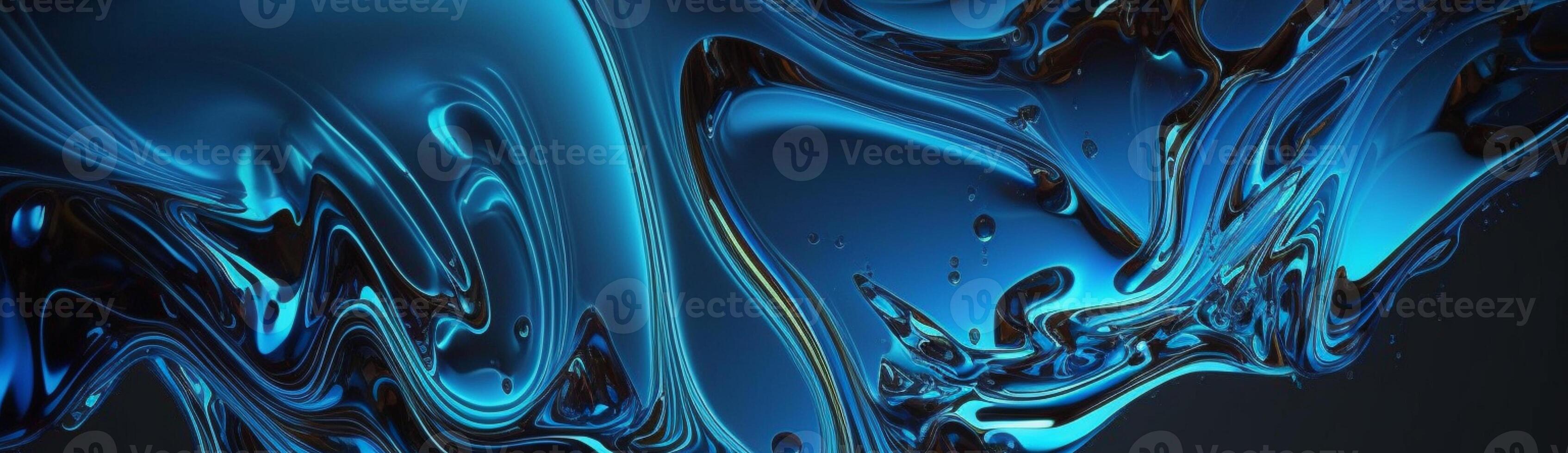 fluid blue paint,wavy blue fluid background, abstract art. photo