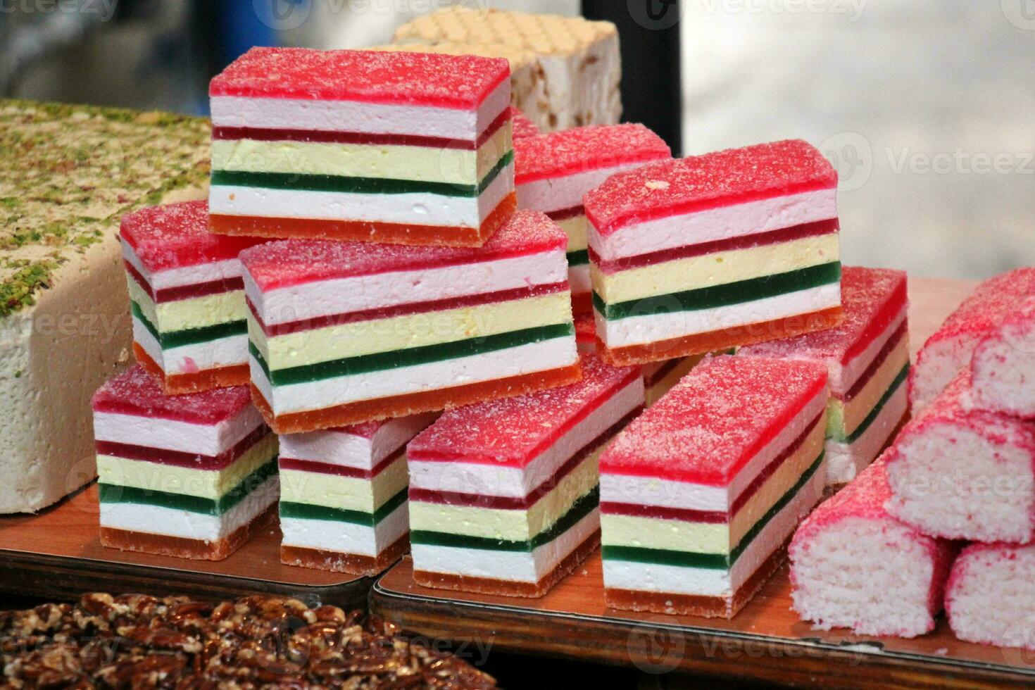 Oriental sweets and candies are sold at a bazaar in Israel. photo