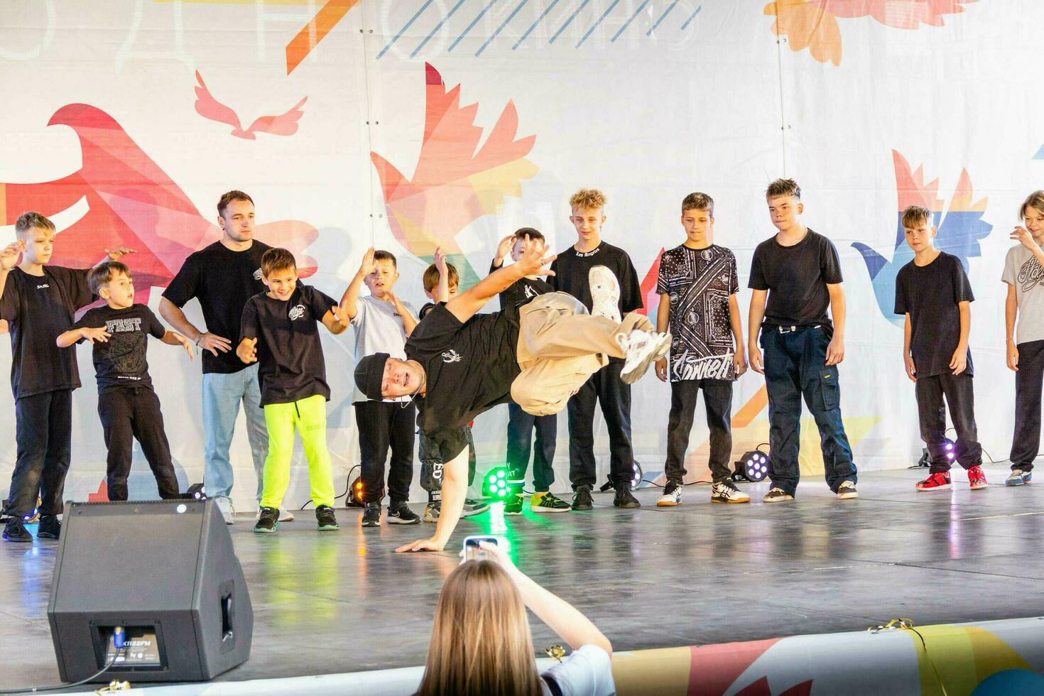 Grodno, Belarus - September 03, 2022 Youth Center Grodno, street PRO100 DANCE, dance festival with the participation of choreographic groups of different genres. photo