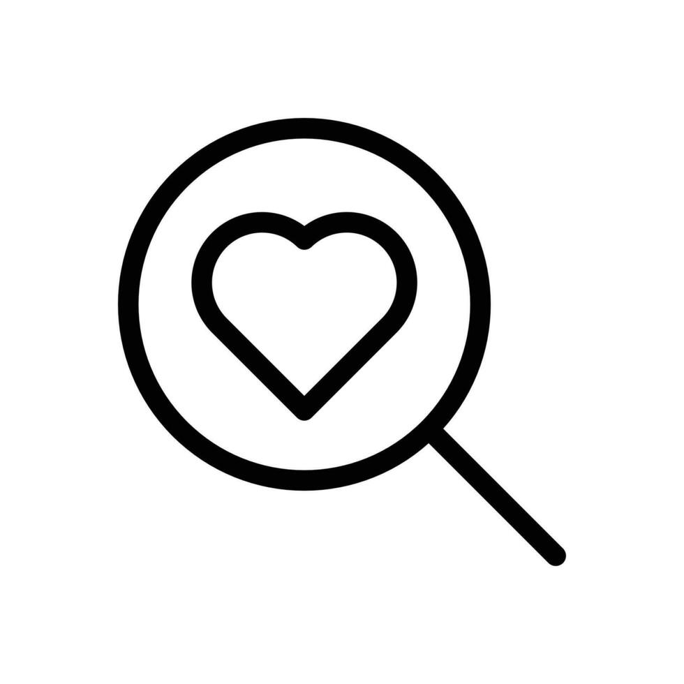 Find love, search soulmate, dating concept icon in line style design isolated on white background. Editable stroke. vector