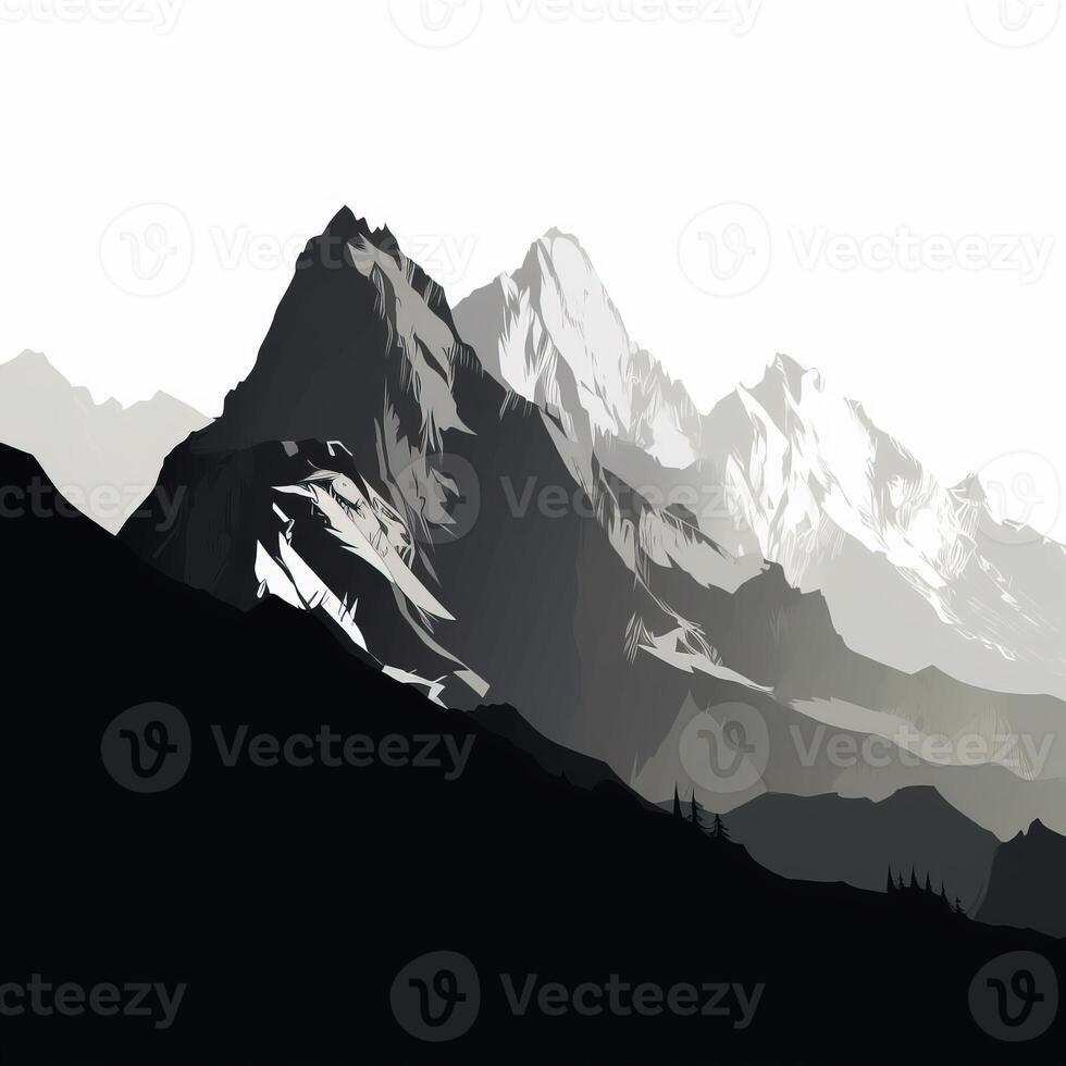 Mountains pencil drawing simple illustration of Mountains pencil drawing simple photo