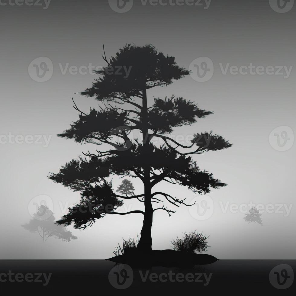 Pine tree silhouette black illustration of pine tree silhouette black photo