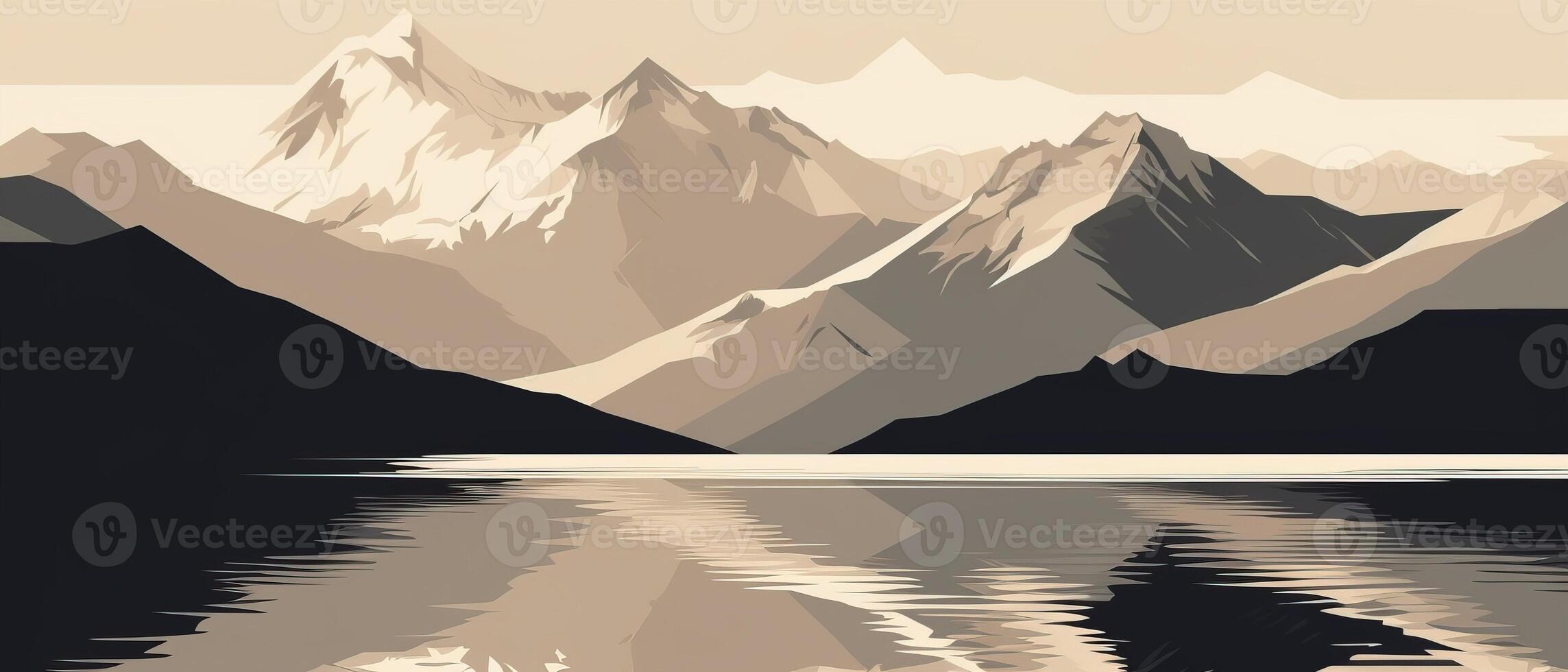 Snow white mountain range silhouette illustration of snow white mountain range silhouette photo