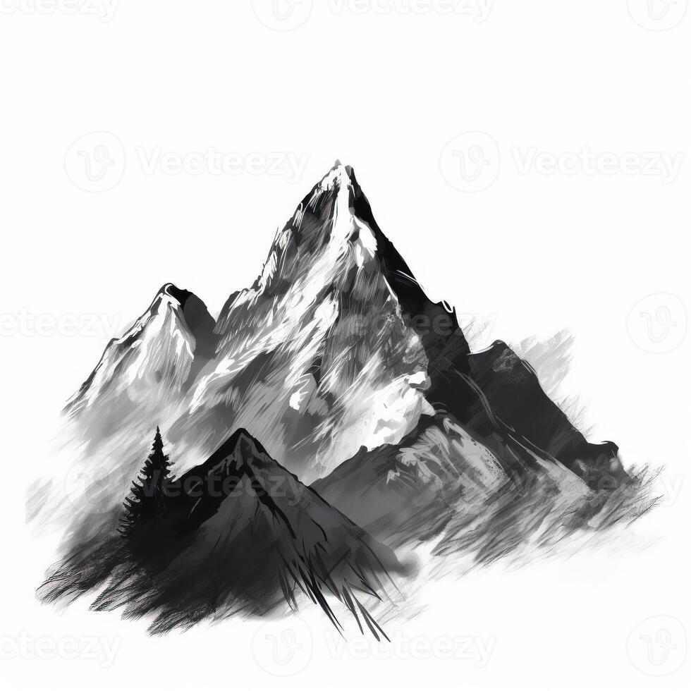 Mountains pencil drawing simple illustration of Mountains pencil drawing simple photo