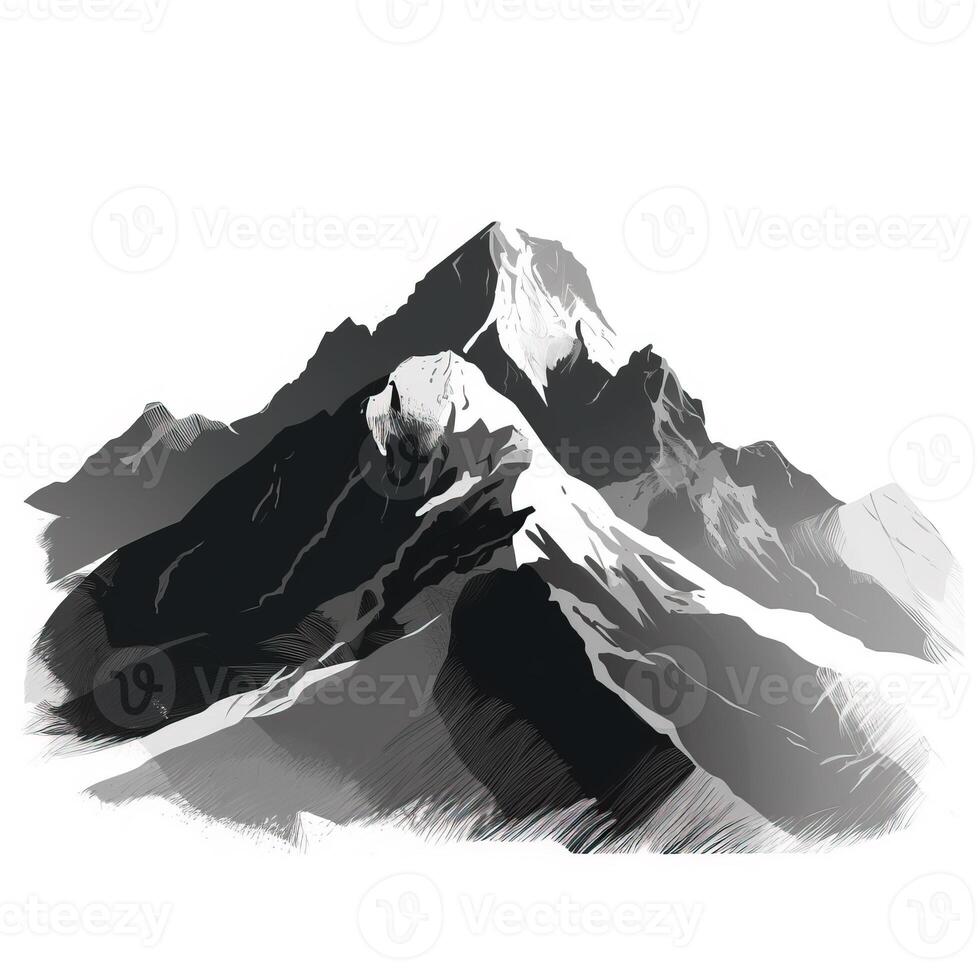 Mountains pencil drawing simple illustration of Mountains pencil drawing simple photo