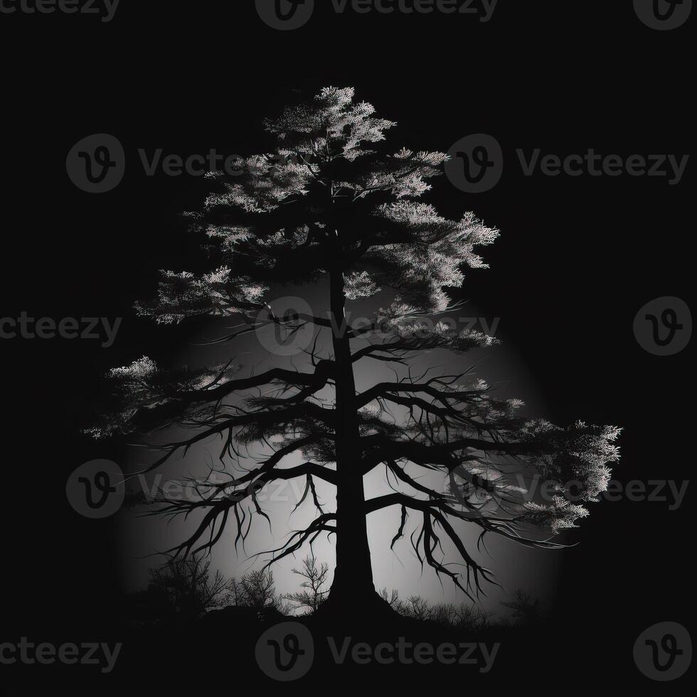 Pine tree silhouette black illustration of pine tree silhouette black photo