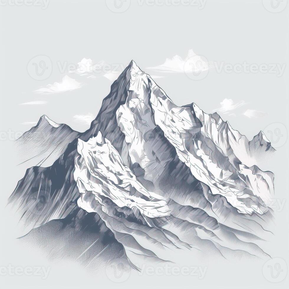 Mountains pencil drawing simple illustration of Mountains pencil drawing simple photo