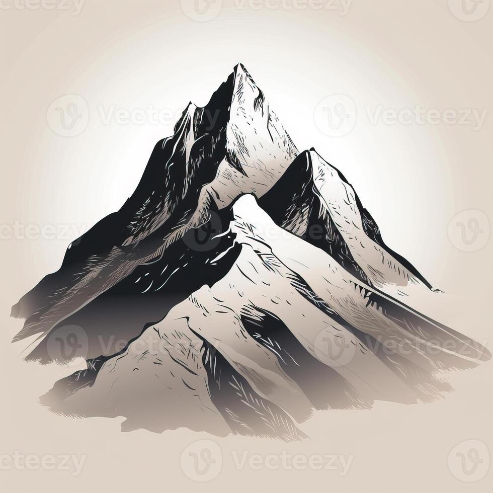 Mountains pencil drawing simple illustration of Mountains pencil drawing simple photo