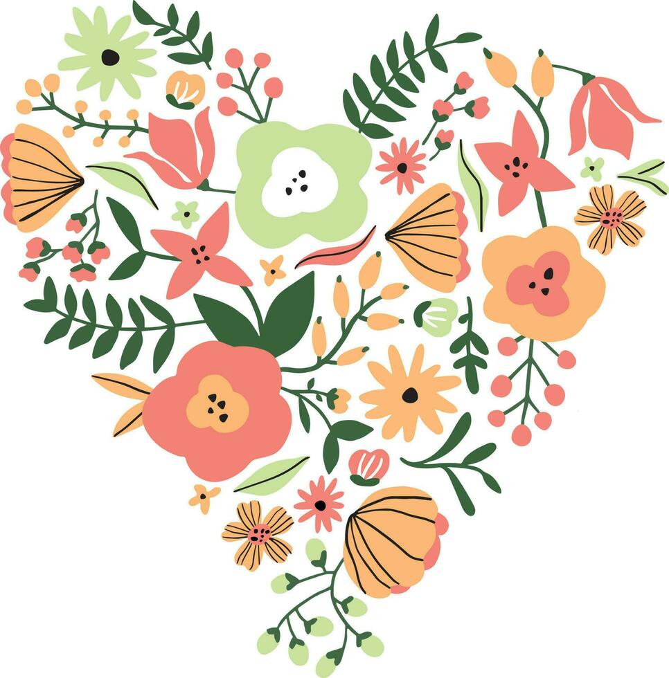 Flower heart illustration vector