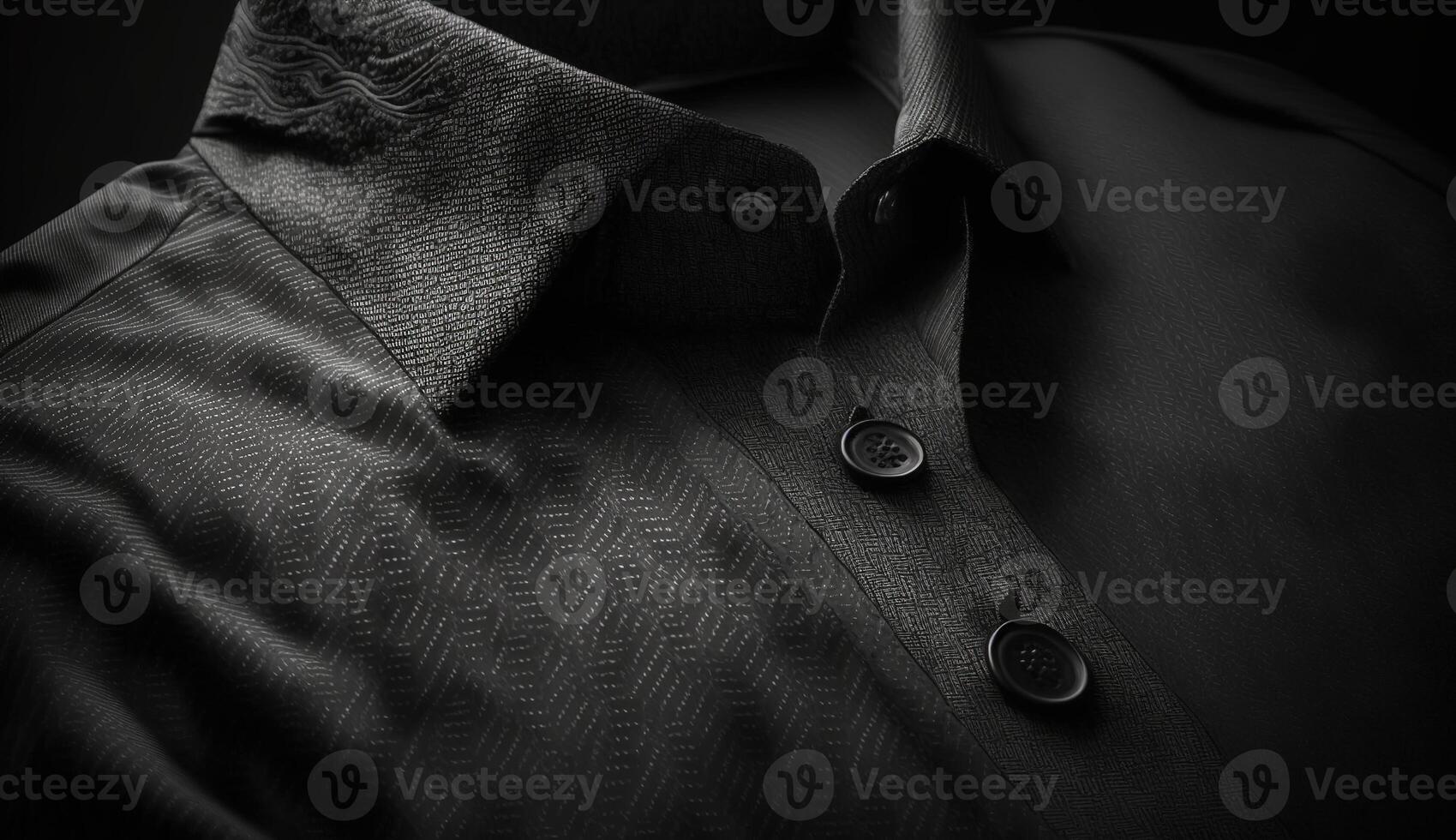 Black color shirt texture, stretch fabric background. . photo