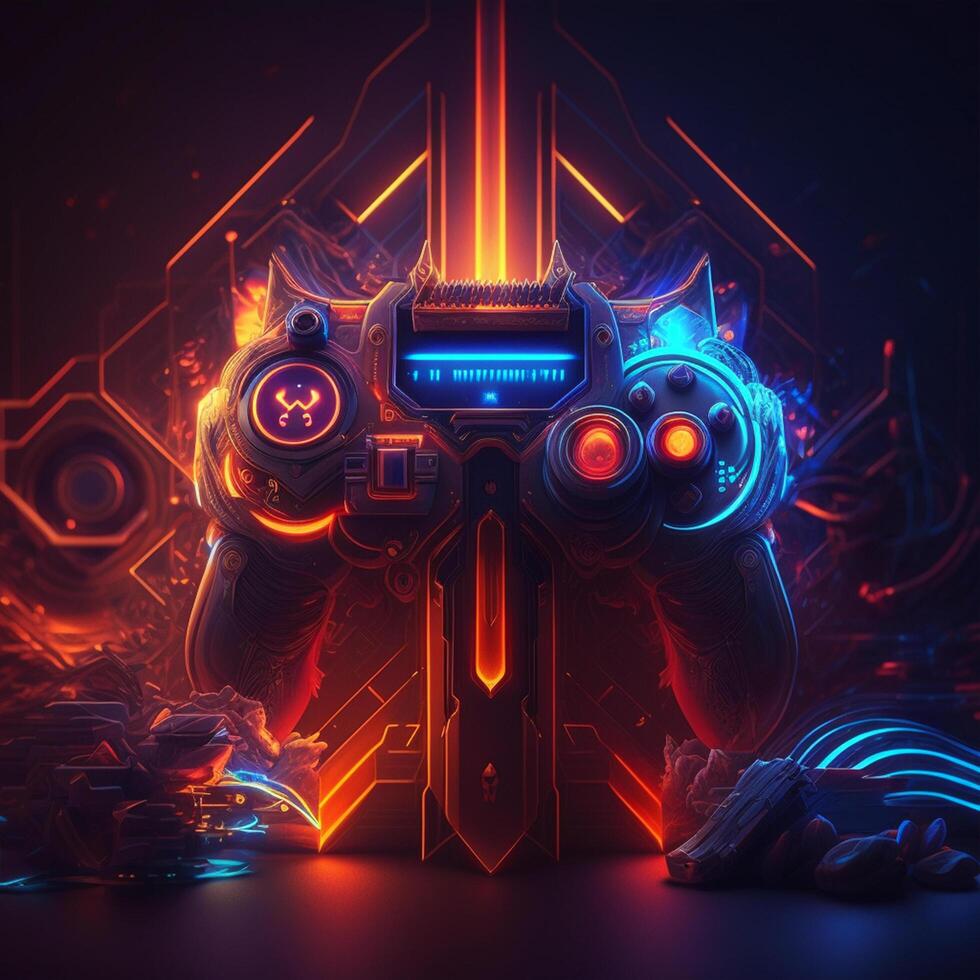 Gaming gaming neon lights background photo