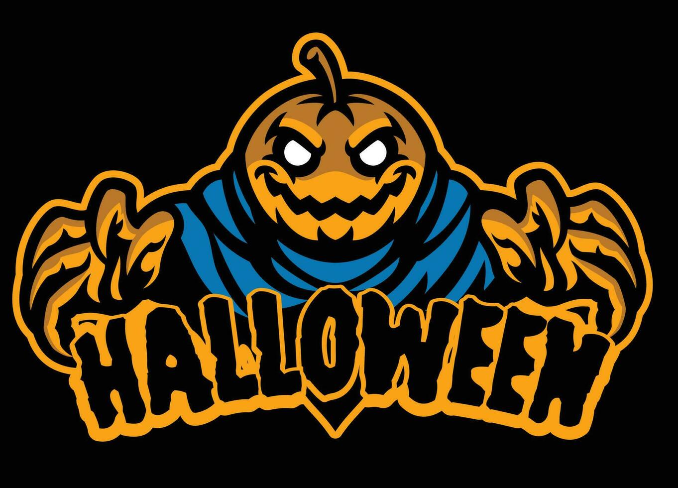 halloween pumpkin sport logo vector