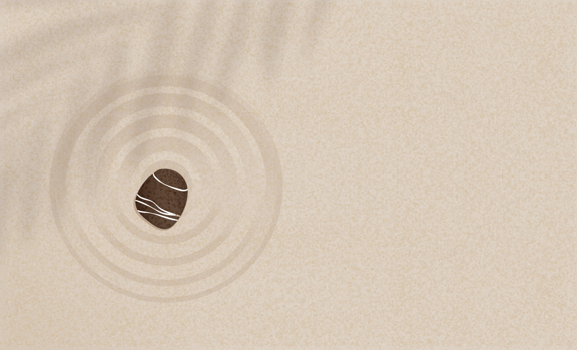 Zen Garden with Stone on circles lines with smooth sandy background,Zen