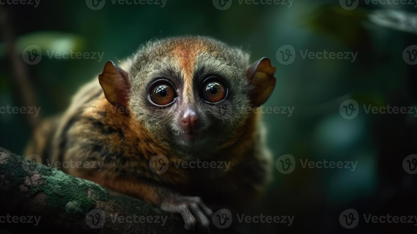 tewangu Delgado loris en el selva. generativo ai foto