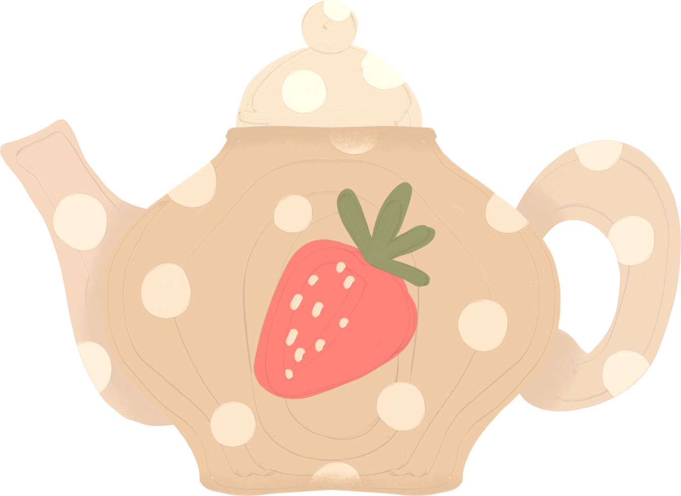 Gouache pastel Teapot png