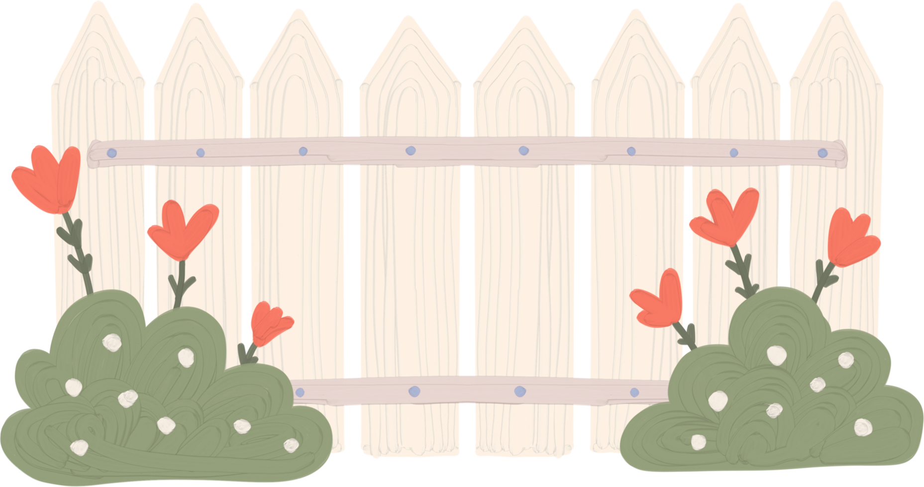 Gouache pastel fence png