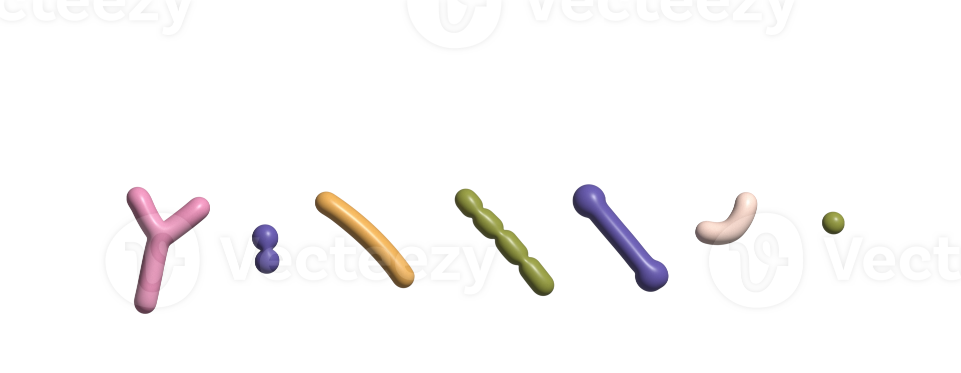 3d render singlr different probiotics. Volume simple illustration for Medicine or dietary supplements for gastrointestinal health. Bifidobacterium, lactobacillus, streptococcus thermophilus, png