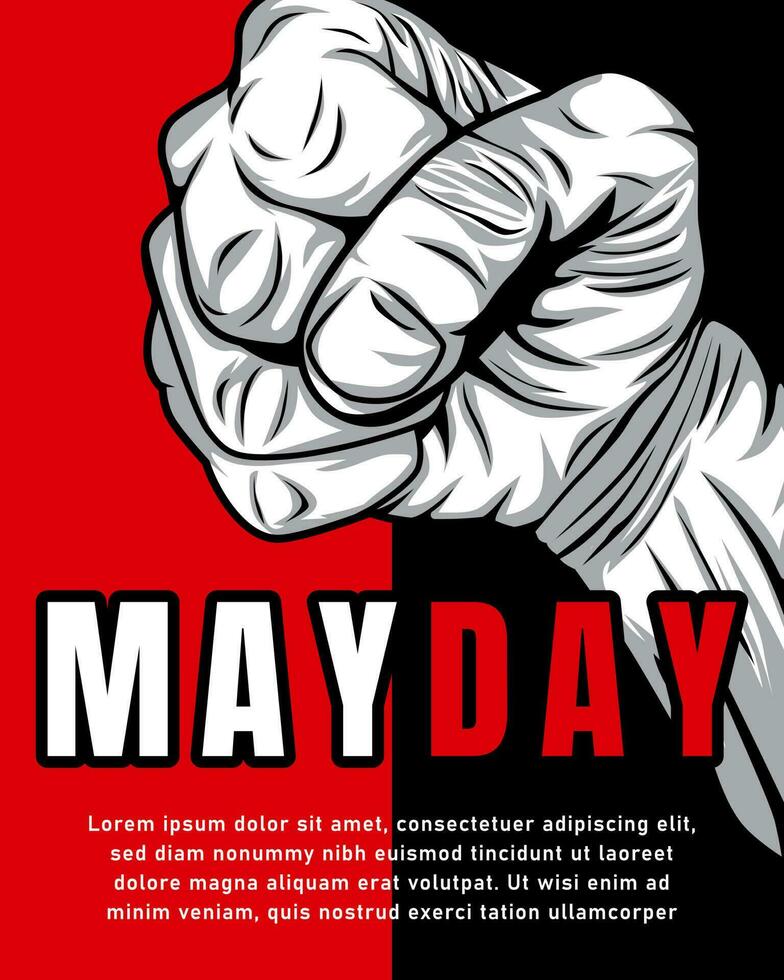 1 May international workers labor day poster vector