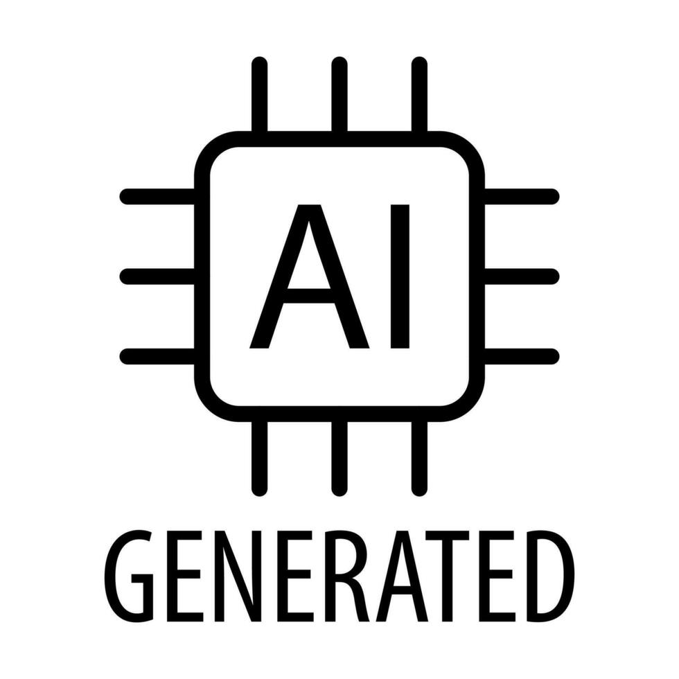 Artificial intelligence generated icon vector AI sign for graphic design, logo, website, social media, mobile app, UI illustration.