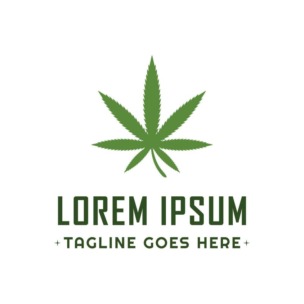 Fresh Cannabis Leaf Logo Design. The design is minimalist and impactful, perfect for brands that want to communicate a sense of freshness and purity vector