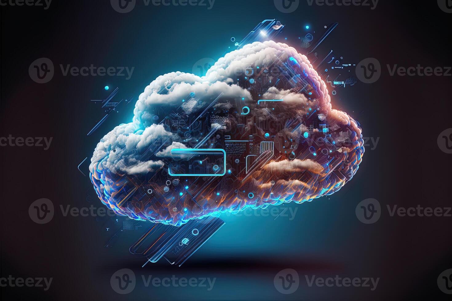 Cloud computing technology concept background, digital 