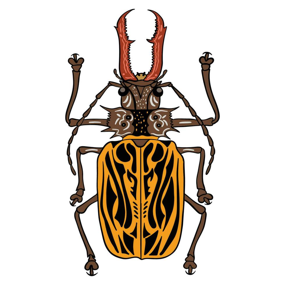 unique yellow brown beetle ,good for graphic design resources, posters, banners, templates, prints, coloring books and more. vector