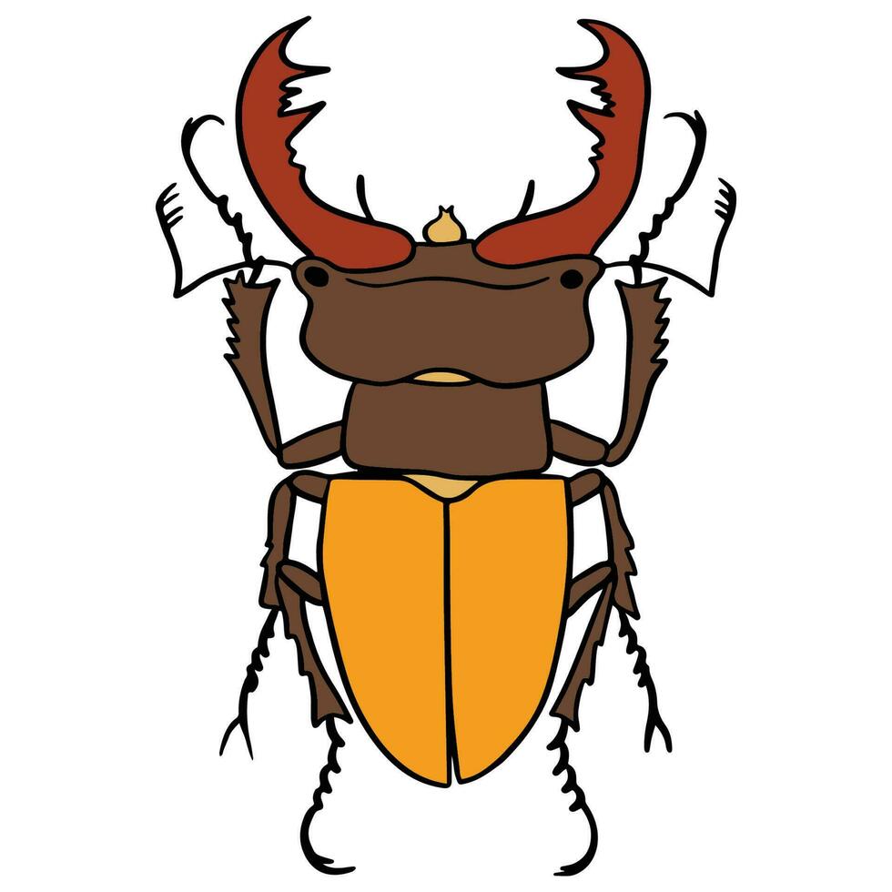 unique yellow brown beetle ,good for graphic design resources, posters, banners, templates, prints, coloring books and more. vector