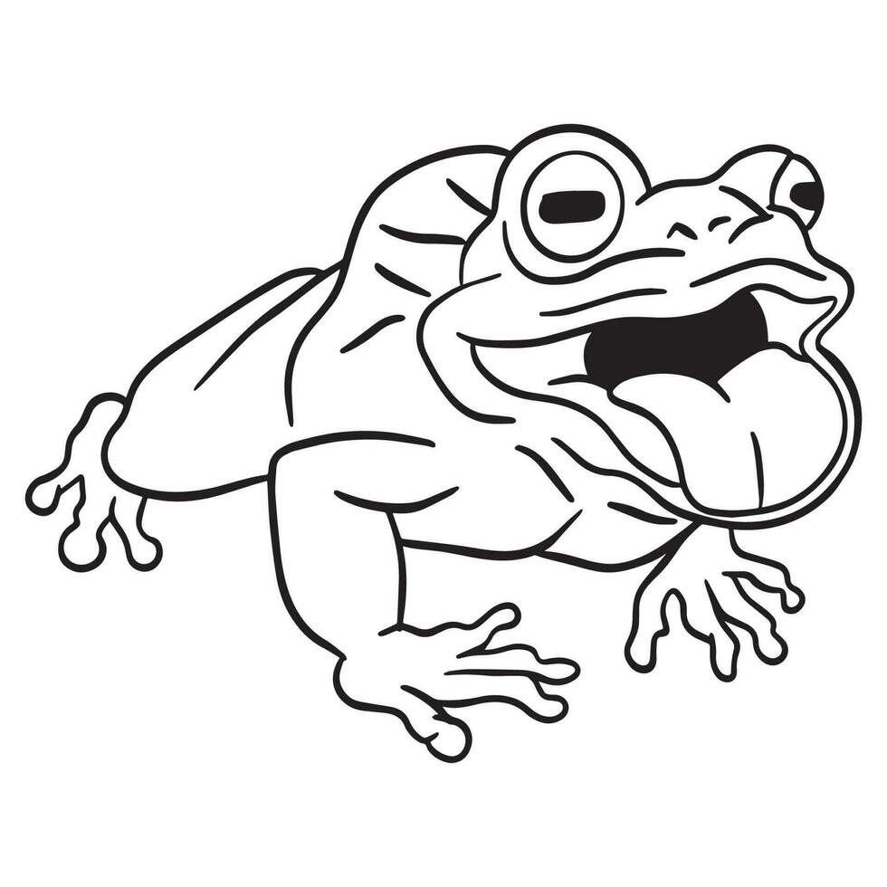 Frog outline art ,good for graphic design resources, posters, banners, templates, prints, coloring books and more. vector