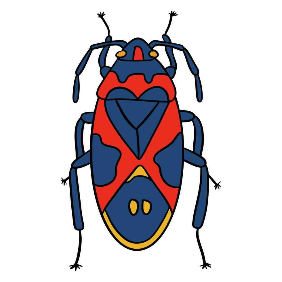 unique navy red beetle ,good for graphic design resources, posters, banners, templates, prints, coloring books and more. vector