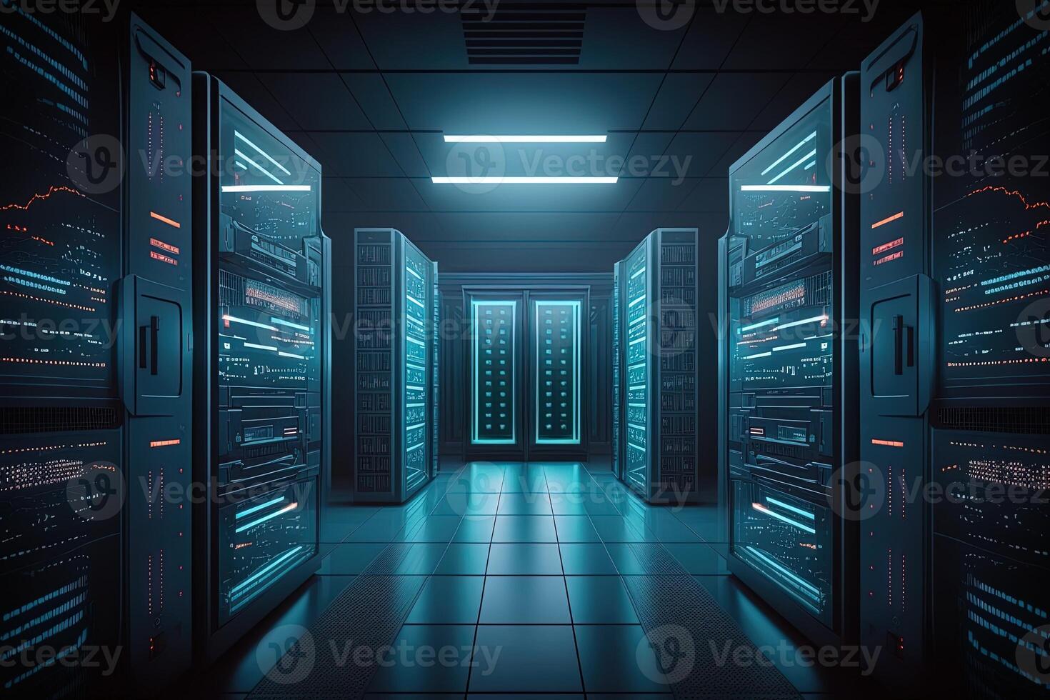 data center room with mainframe storage servers, cloud network concept, hosting databases and internet, Modern Telecommunications, Artificial Intelligence,server room photo