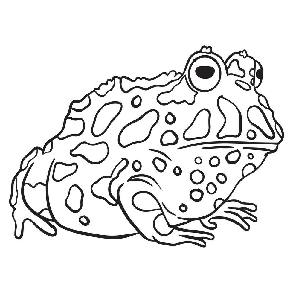 Frog outline art ,good for graphic design resources, posters, banners, templates, prints, coloring books and more. vector