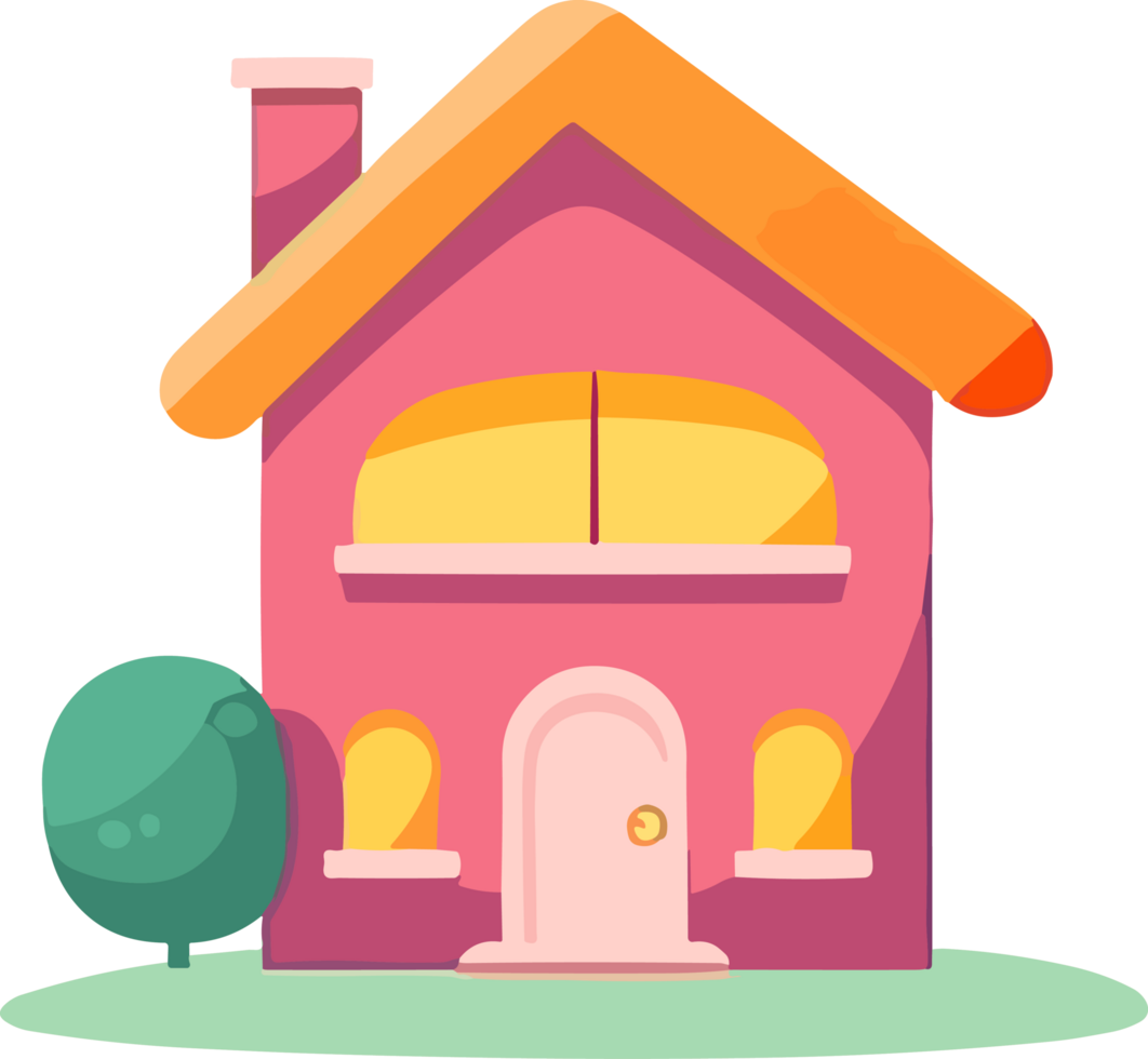 Adorable Cartoon Abodes, Whimsical House Drawings png