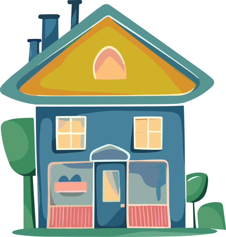 Adorable Abodes, Cartoon House Illustrations png