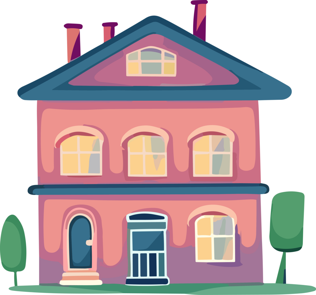 Cartoon Cuties, Adorable House Illustrations png