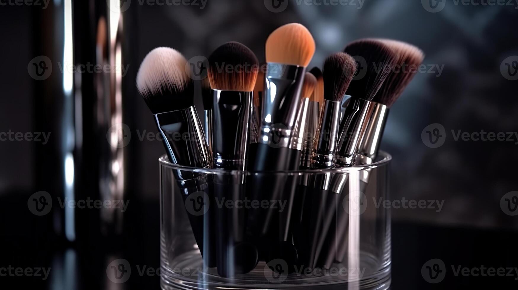 Fabulousness care things brushes in a glass. Clean able tremendousness care things brushes set. Creative resource, photo