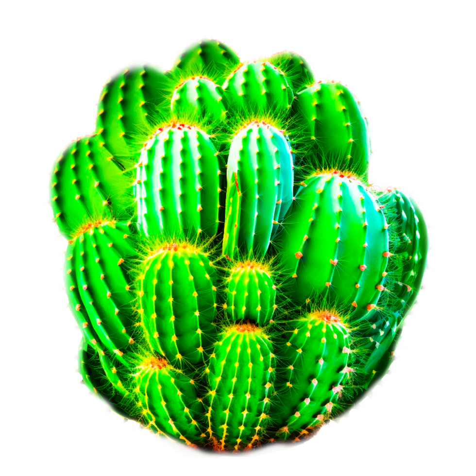 ai generatief tekenfilm cactus PNG transparant