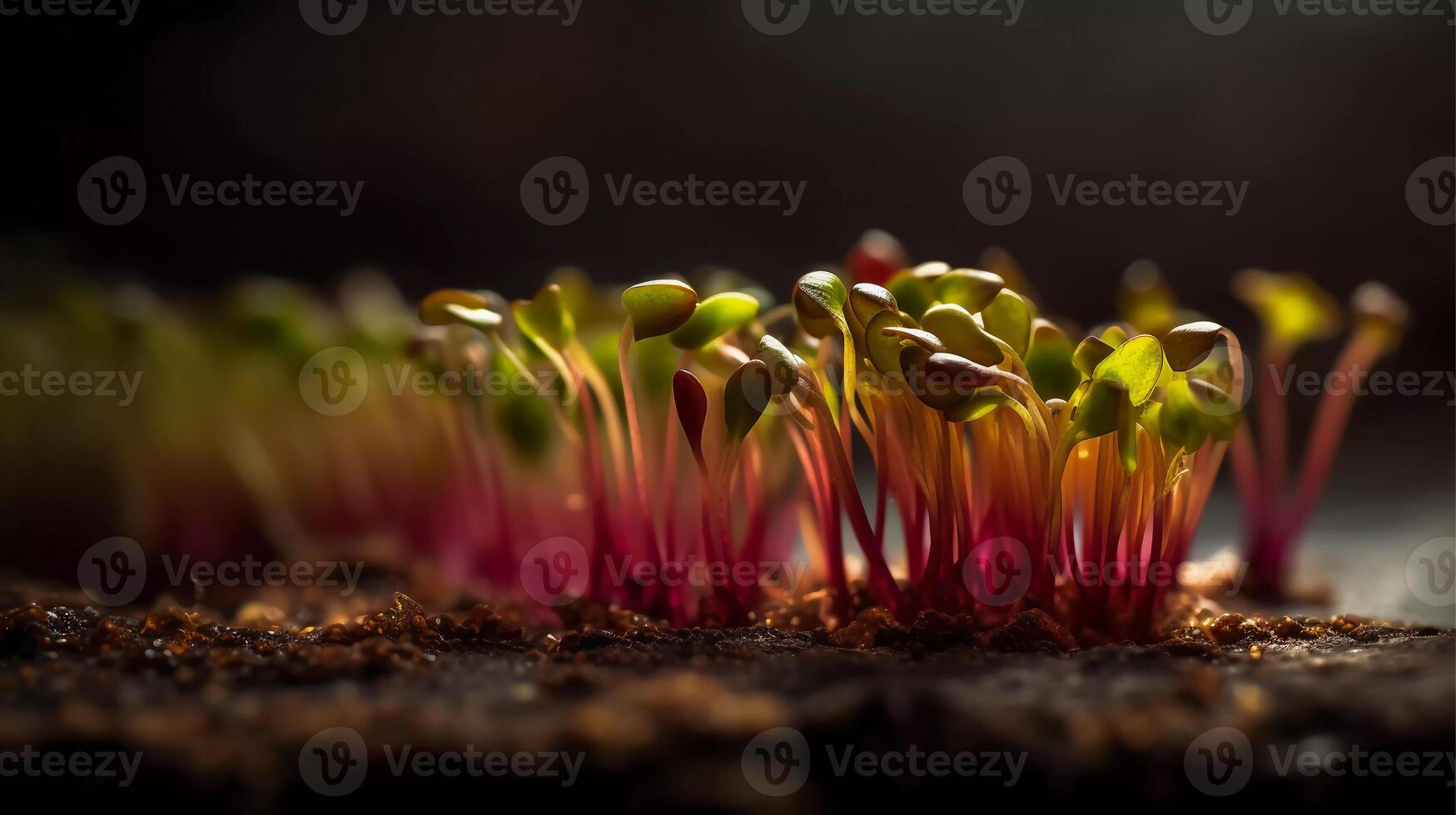 Sprouting for Health A Close-Up of Alfalfa, Broccoli, and Radish Sprouts Germinating photo