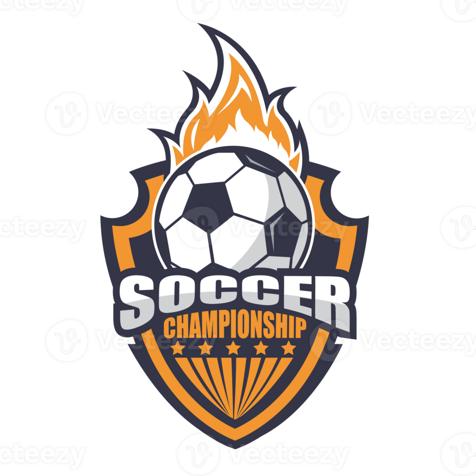 Illustration of yellow soccer logo.It's for number one concept png