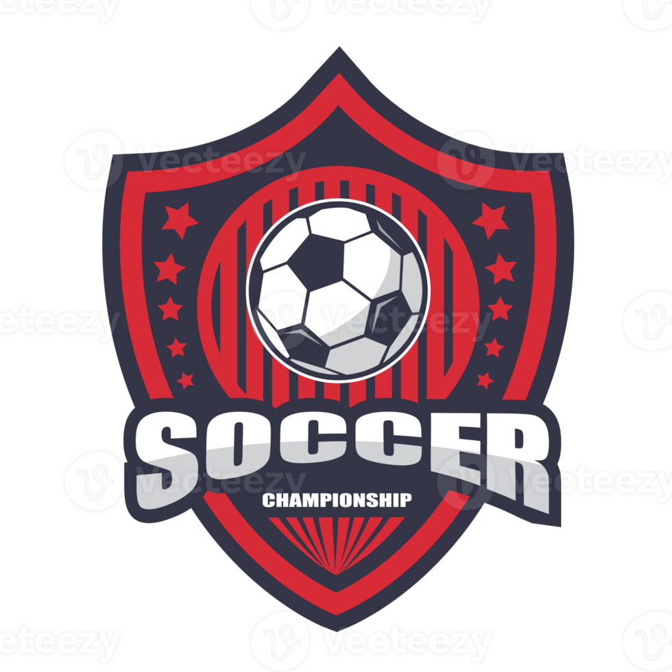 illustratie van rood voetbal logo.it's voor winnaar concept png