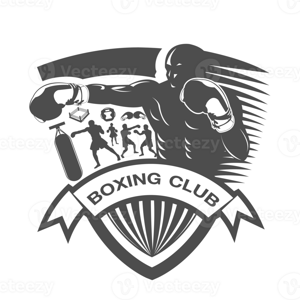 Black and white training concept.It's for boxing label png