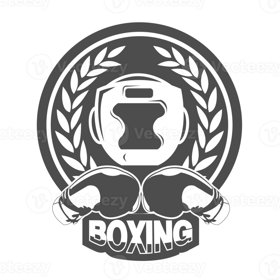 Black and white training boxing concept.It's for boxing label png