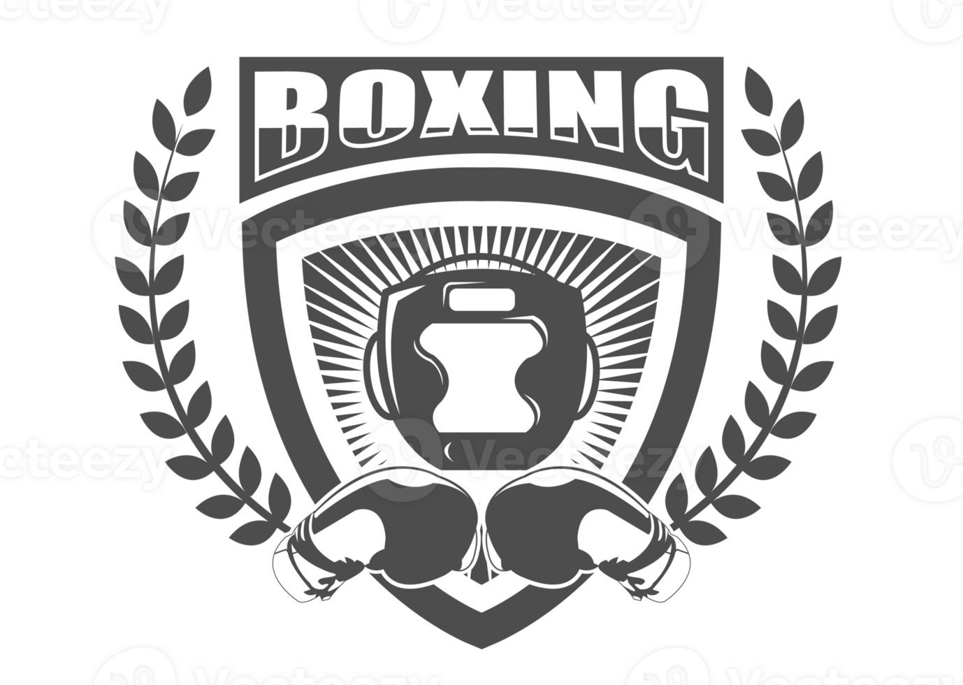 Black and white boxing logo.It's for training concept png