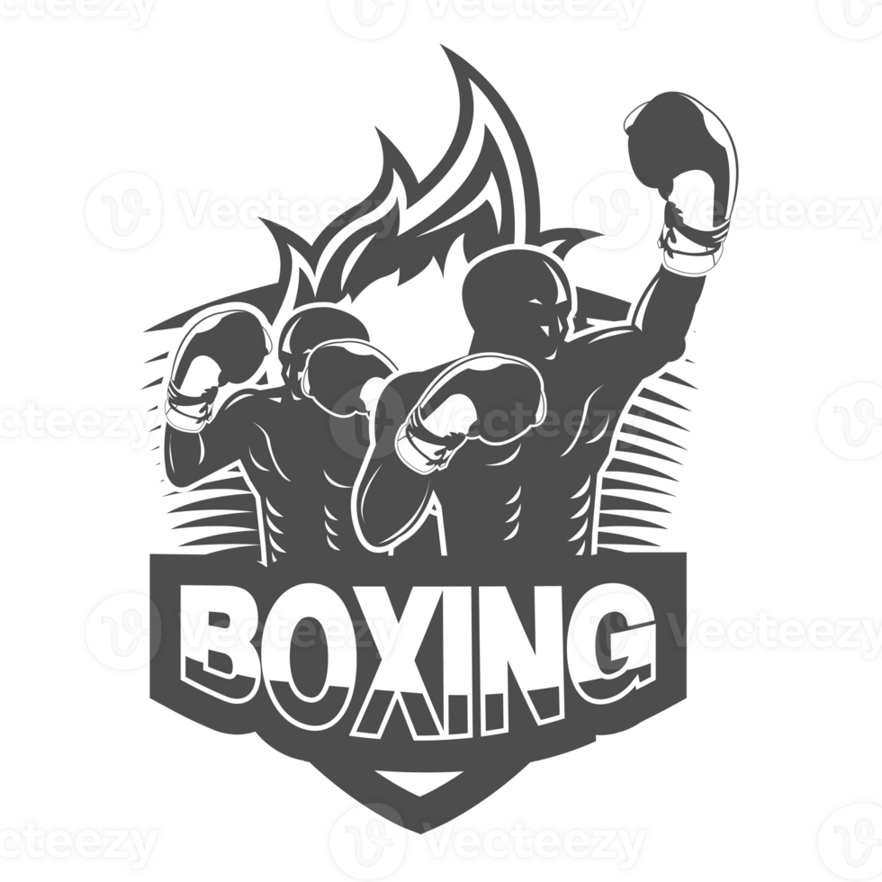 Black and white boxing logo.It's for success concept png