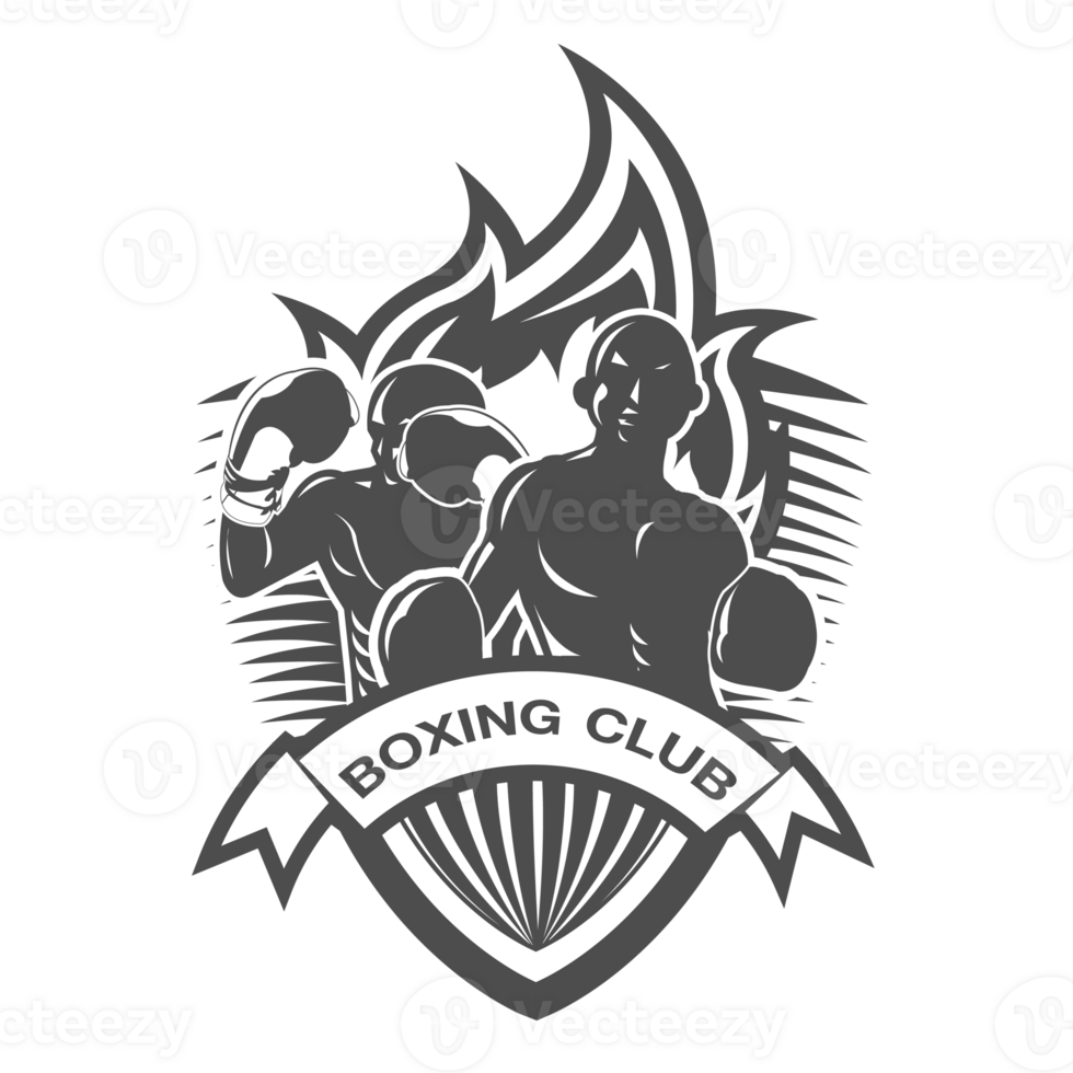 Black and white boxing logo.It's for fighter concept png