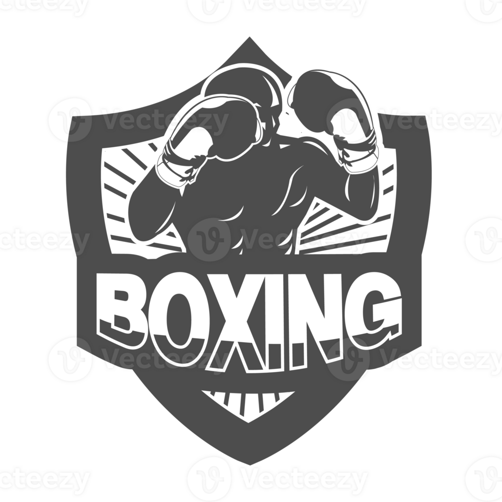 Black and white boxing logo.It's for hero concept png