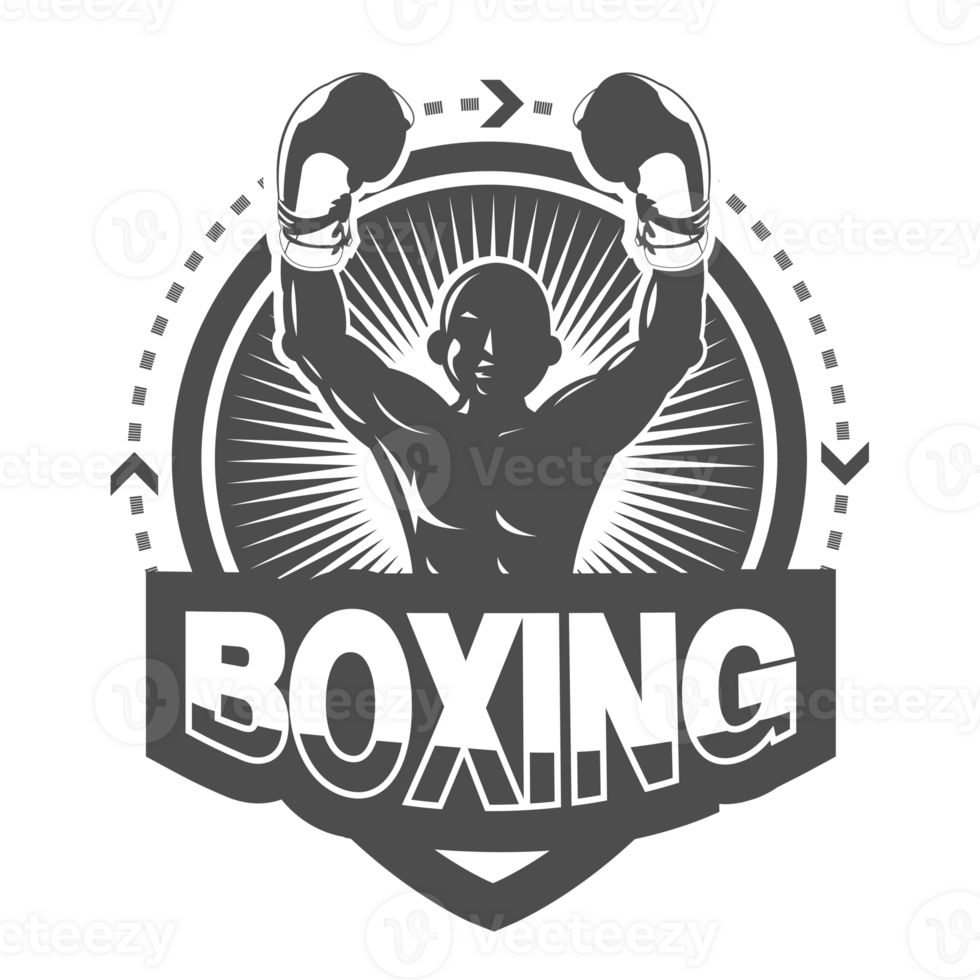 Black and white boxing logo.It's for champion concept png