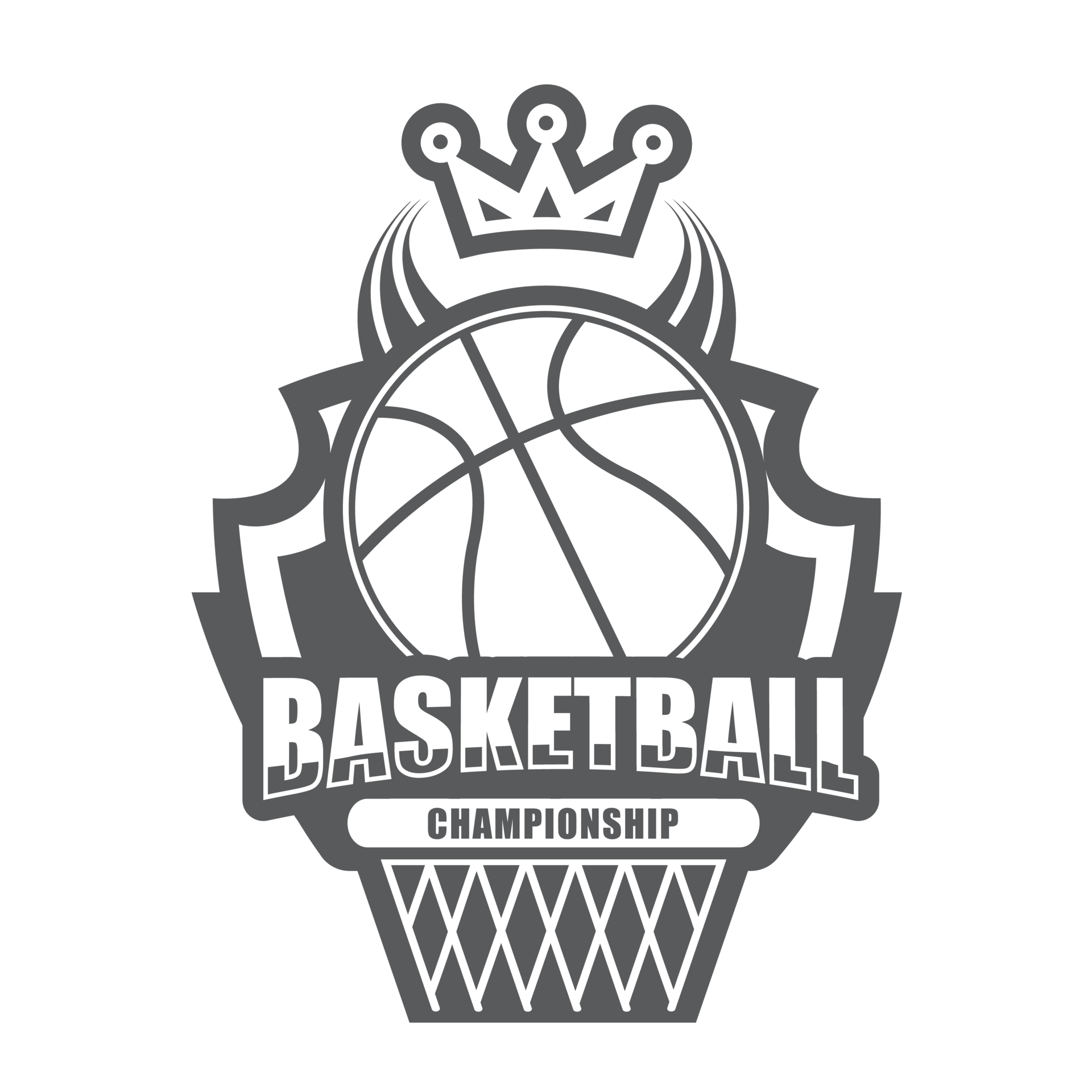 Illustration of black and white modern basketball logo.It's for success